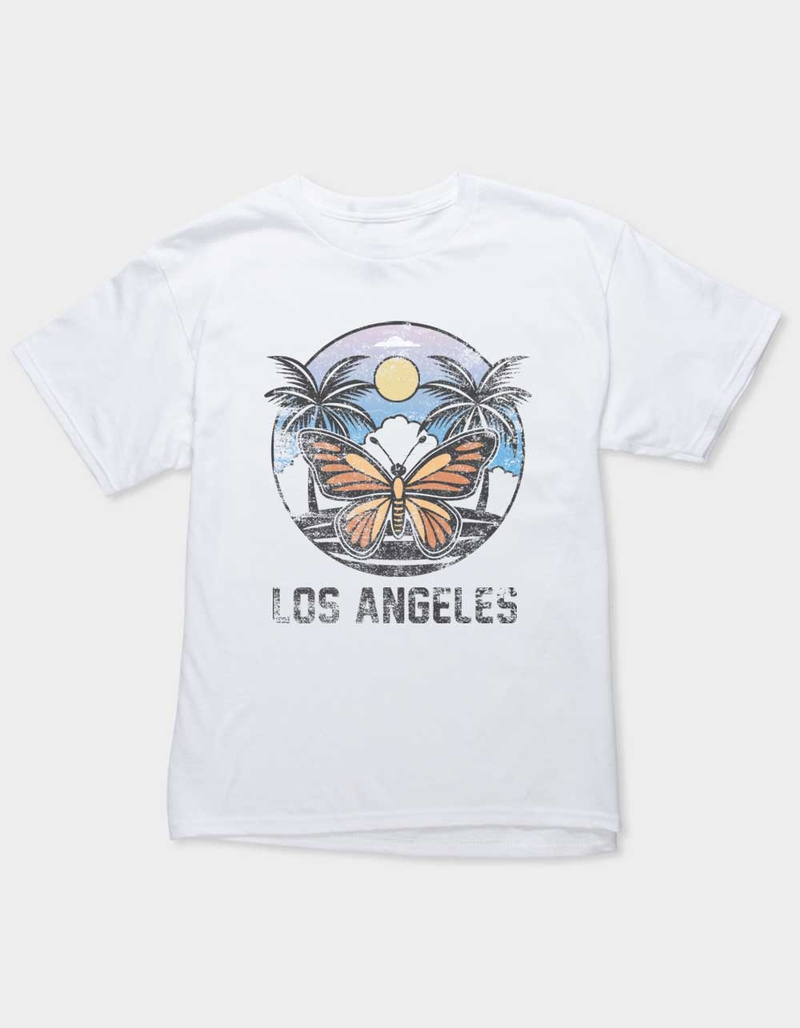 LOS ANGELES Butterfly Palms Distressed Unisex Kids Tee image number 0