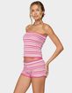 EDIKTED Nola Striped Textured Knit Strapless Top image number 2
