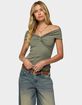EDIKTED Twisted Front Off Shoulder Top image number 2