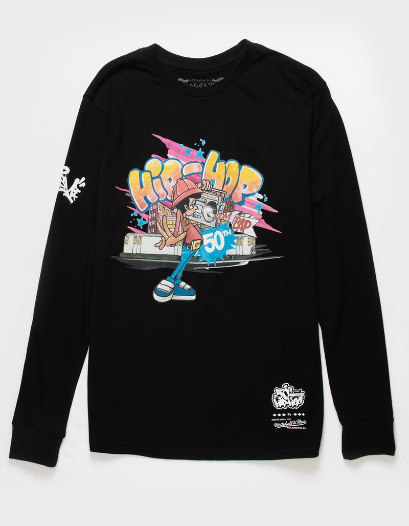 MITCHELL & NESS 50th Anniversary Of Hip-Hop Graffiti Mens Long Sleeve Tee image number 0