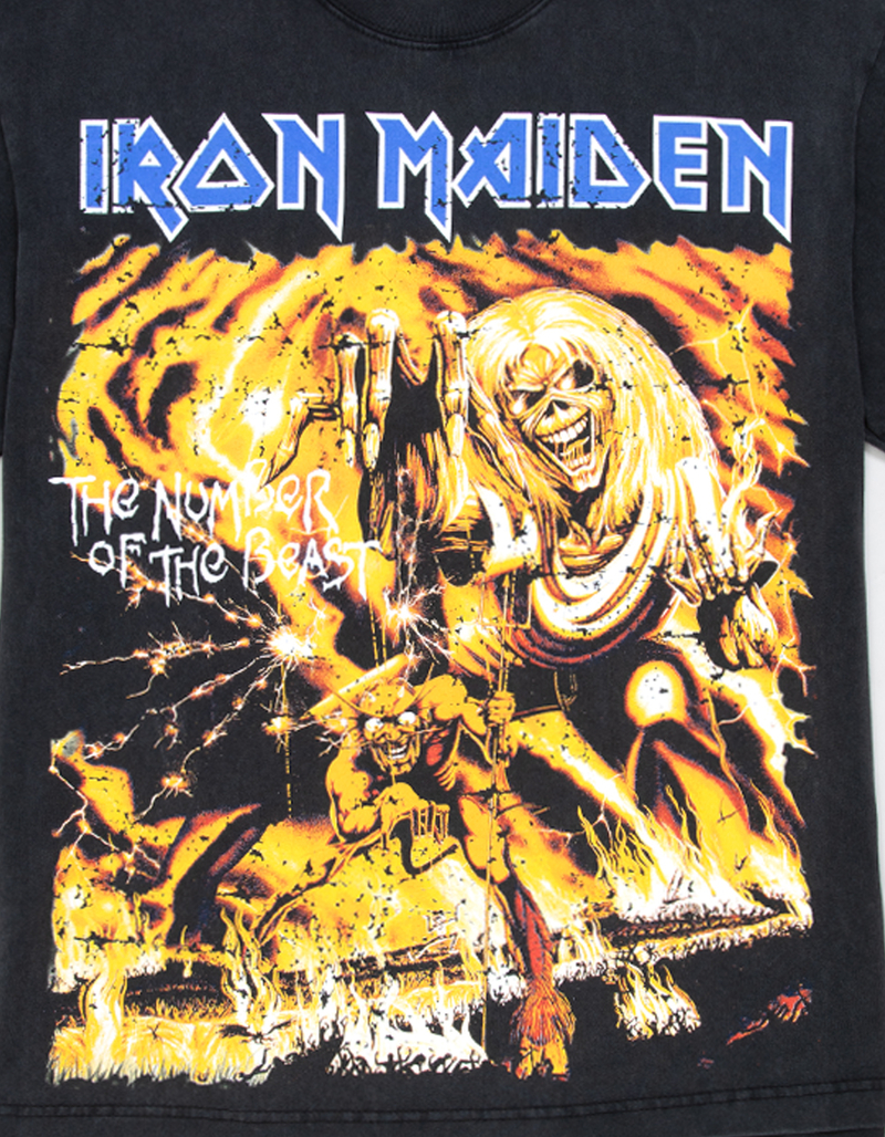 IRON MAIDEN Number Of The Beast Fire Mens Boxy Tee image number 2