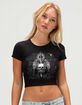 SKULL Winged Skull Womens Baby Tee image number 1