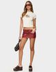 EDIKTED Lace Up Faux Leather Mini Skort image number 5