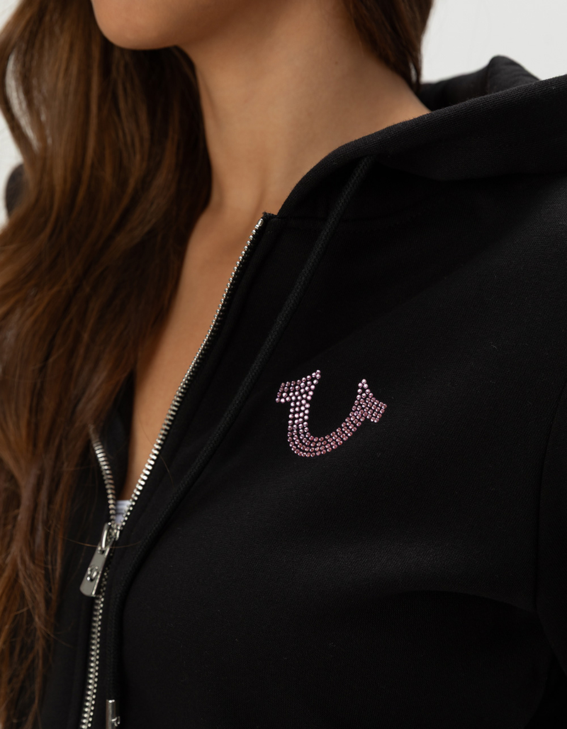 TRUE RELIGION Crystal Horseshoe Womens Zip-Up Hoodie image number 3