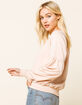 WEST OF MELROSE Turn Up The Volume Balloon Sleeve Blush Womens Sweatshirt image number 2
