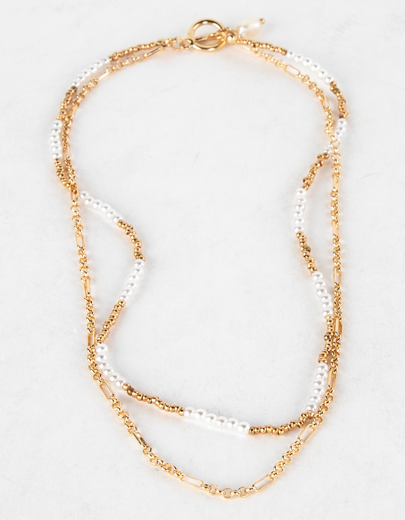 FULL TILT Layered Beaded Pearl Necklace image number 0