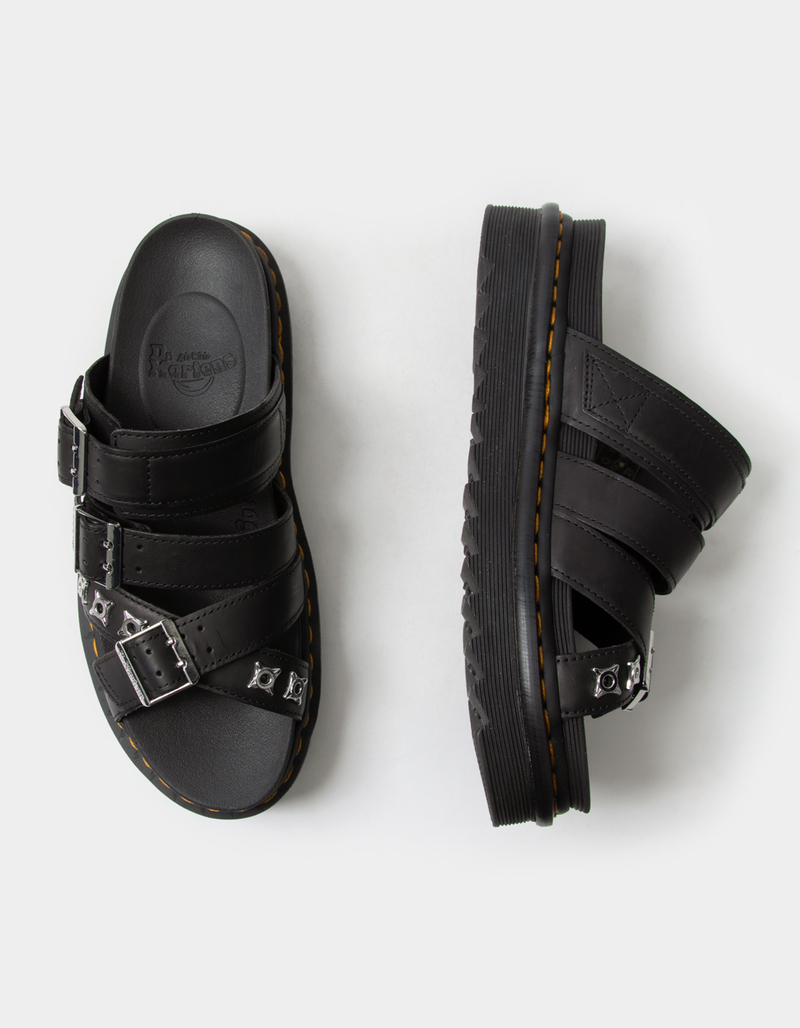 DR MARTENS Ryker II Hardware Leather Strap Womens Slide Sandals image number 4