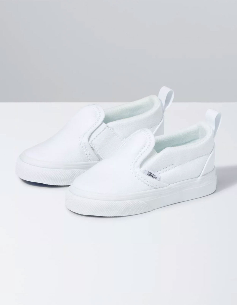 VANS Toddler Slip-On White Velcro Shoes image number 0