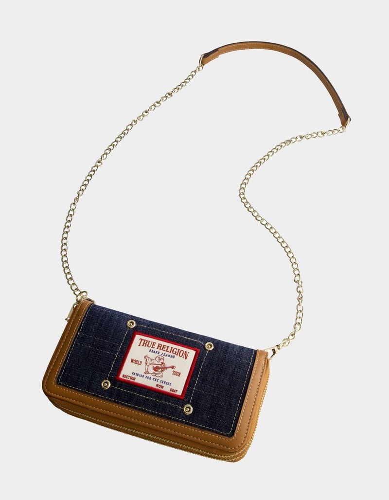 TRUE RELIGION Buddha Patch Double Zip Chain Wallet image number 4