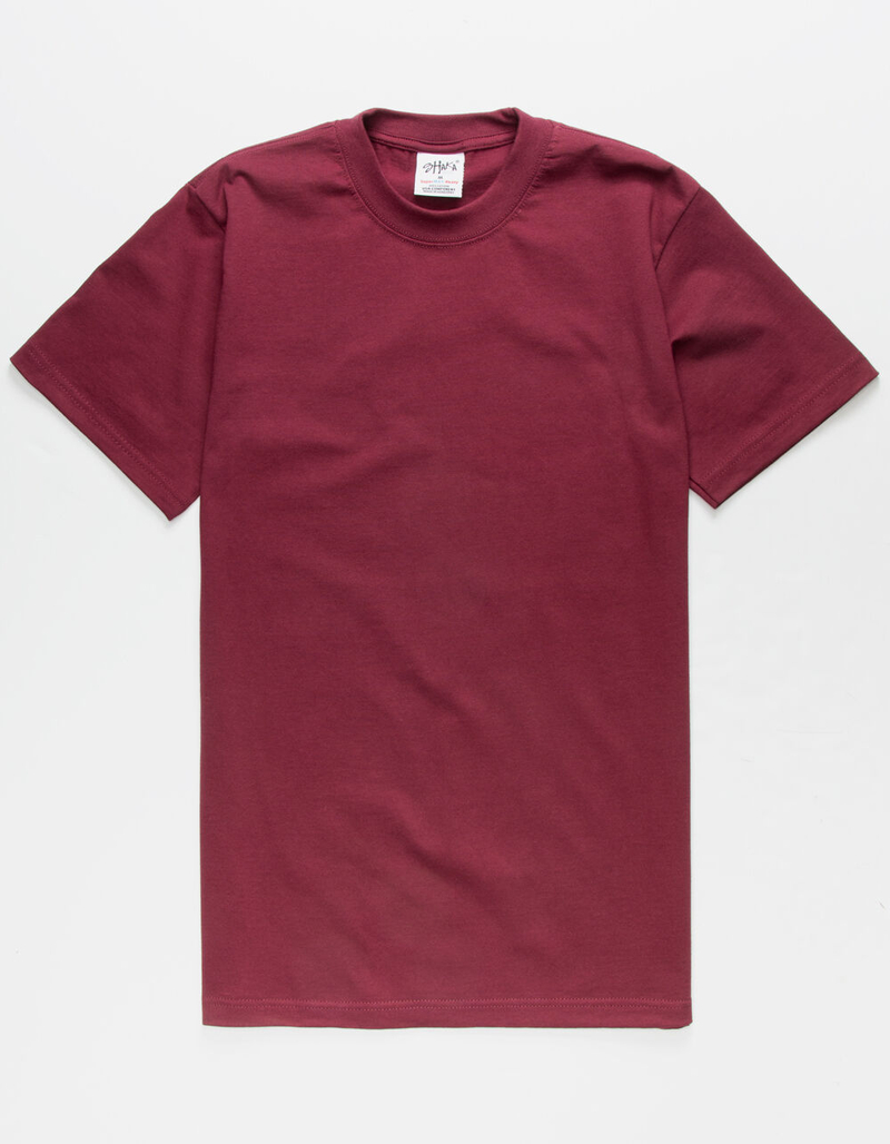 SHAKA WEAR Heavyweight Mens Burgundy T-Shirt image number 0