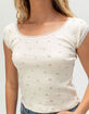 NECTAR CLOTHING Womens Wide Neck Pointelle Top image number 5