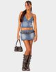 EDIKTED Wanona Denim Mini Skort image number 4