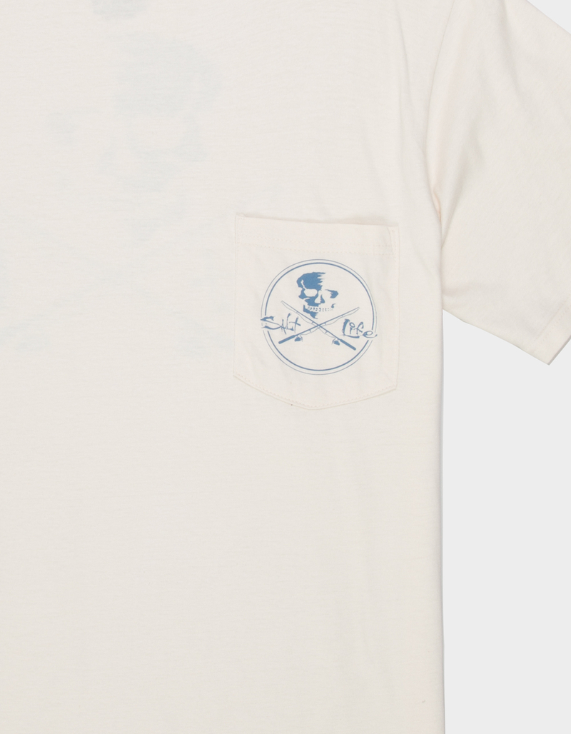 SALT LIFE Skull N Poles Mens Pocket Tee CREAM Tillys