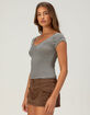 FULL TILT Off The Shoulder Stripe Womens Tee image number 4