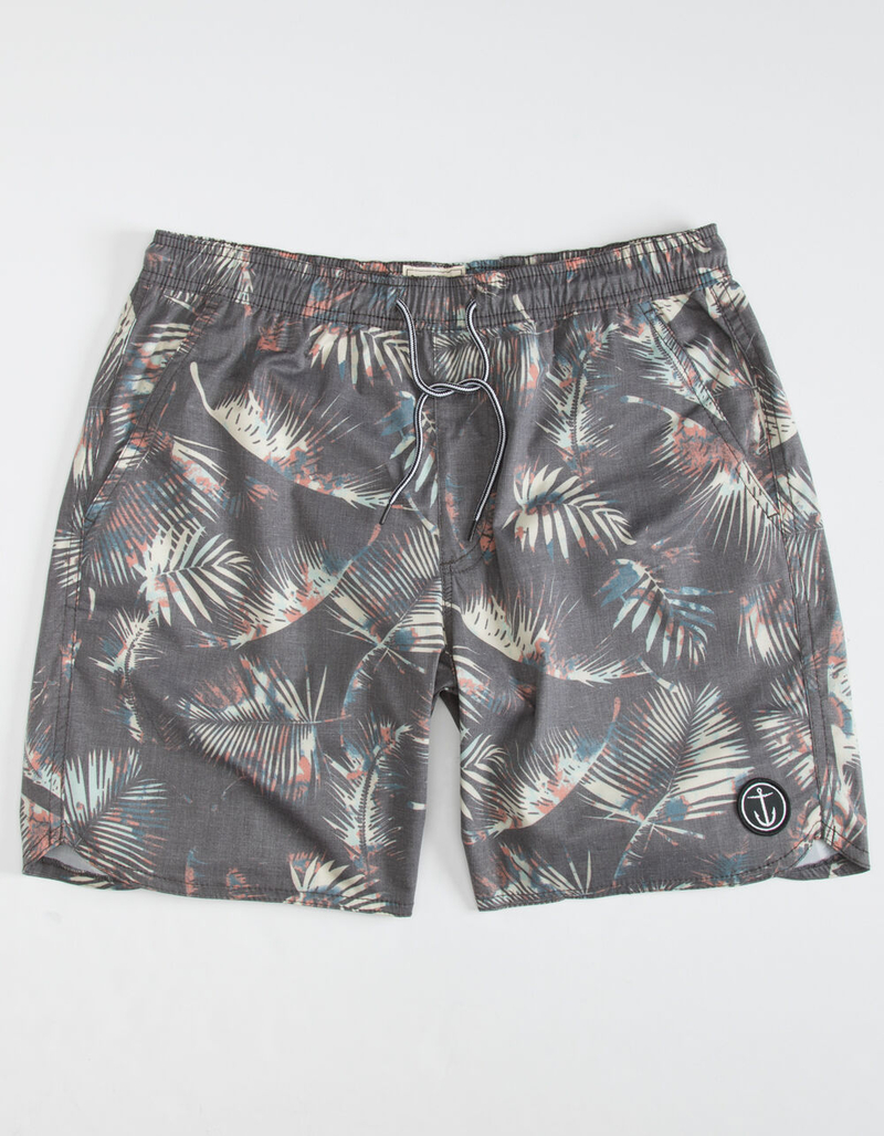 CAPTAIN FIN Lounge Lizard Mens Charcoal Volley Shorts image number 0