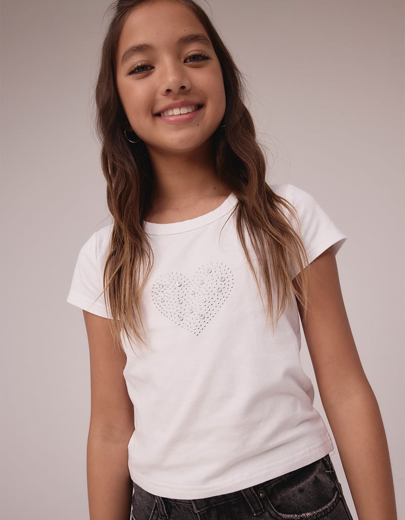 FULL TILT Heart Stud Girls Tee image number 0