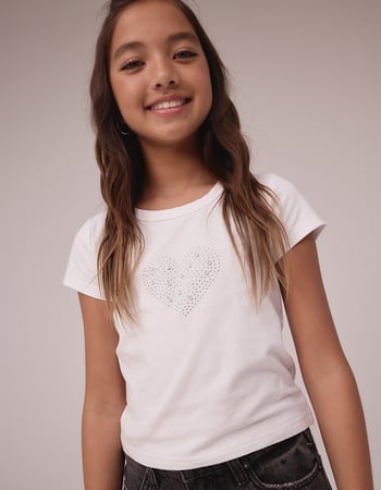 FULL TILT Heart Stud Girls Tee Primary Image