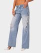 EDIKTED Low Rise Ribbon Lace Up Jeans image number 4