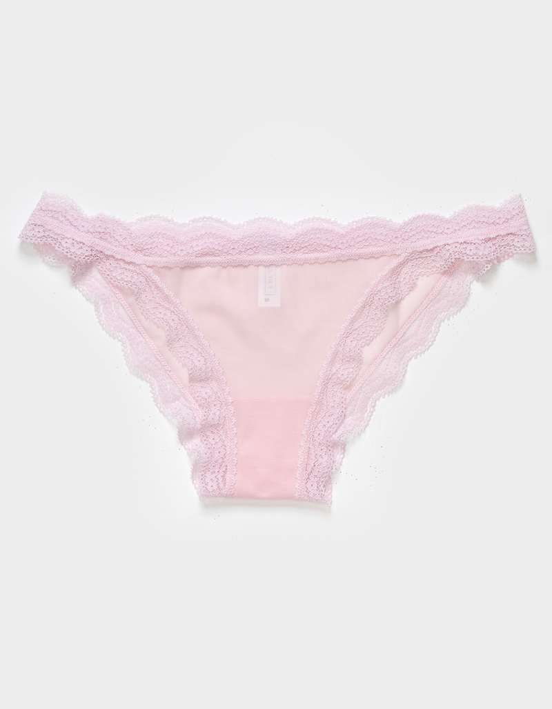 FULL TILT Lace-Trim Mesh Bikini Panties image number 0
