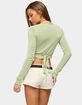 EDIKTED Hyla Button Cropped Knit Wrap Top image number 3