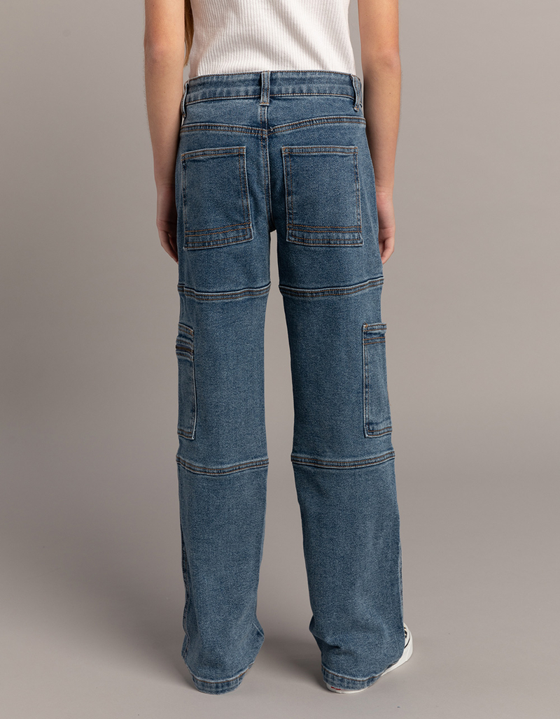 RSQ Girls Moto Cargo Wide Leg Jeans image number 3