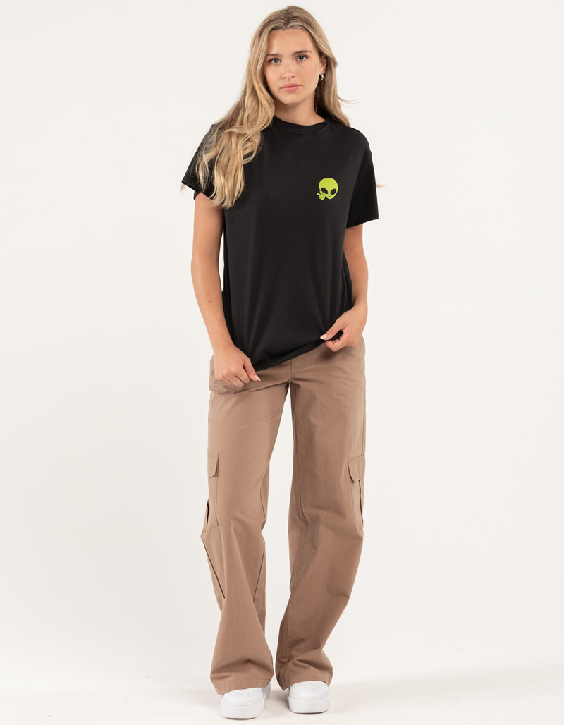FULL TILT Alien Peace Sign Womens Oversized Tee image number 3