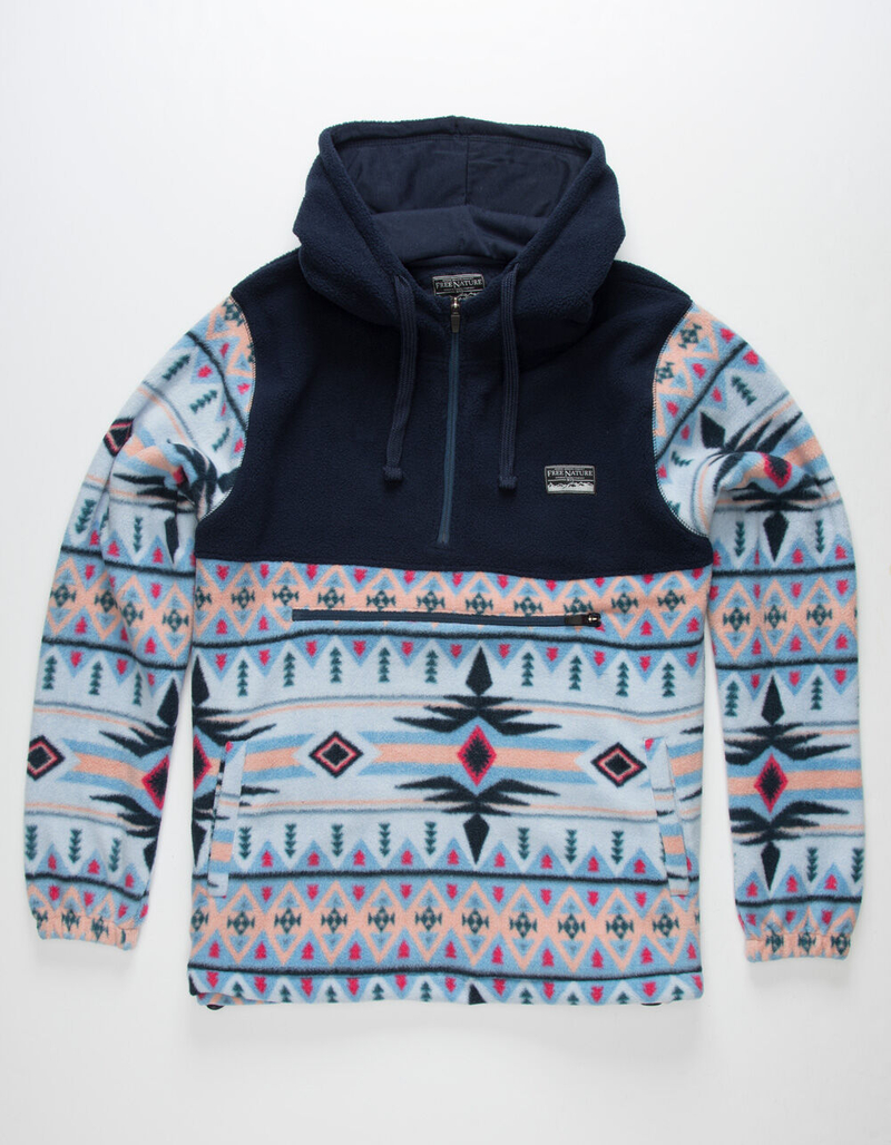 FREE NATURE Printed Polar Fleece Mens Hoodie image number 0