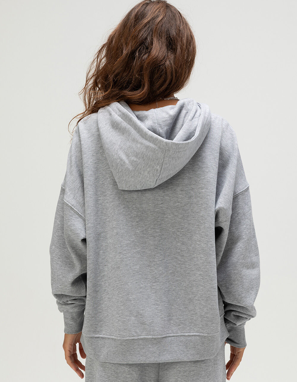 TILLYS Womens Oversized Zip-Up Hoodie - HEATHER GRAY | Tillys