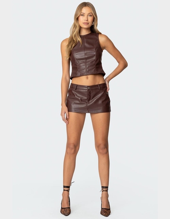 EDIKTED Frances Faux Leather Mini Skort Alternative Image