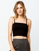 BOZZOLO Ribbed Black Womens Crop Tank Top image number 1