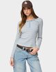 EDIKTED Roma Striped Henley Top image number 1
