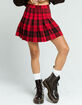 LOVE TREE Red Plaid Pleated Tennis Skirt image number 2