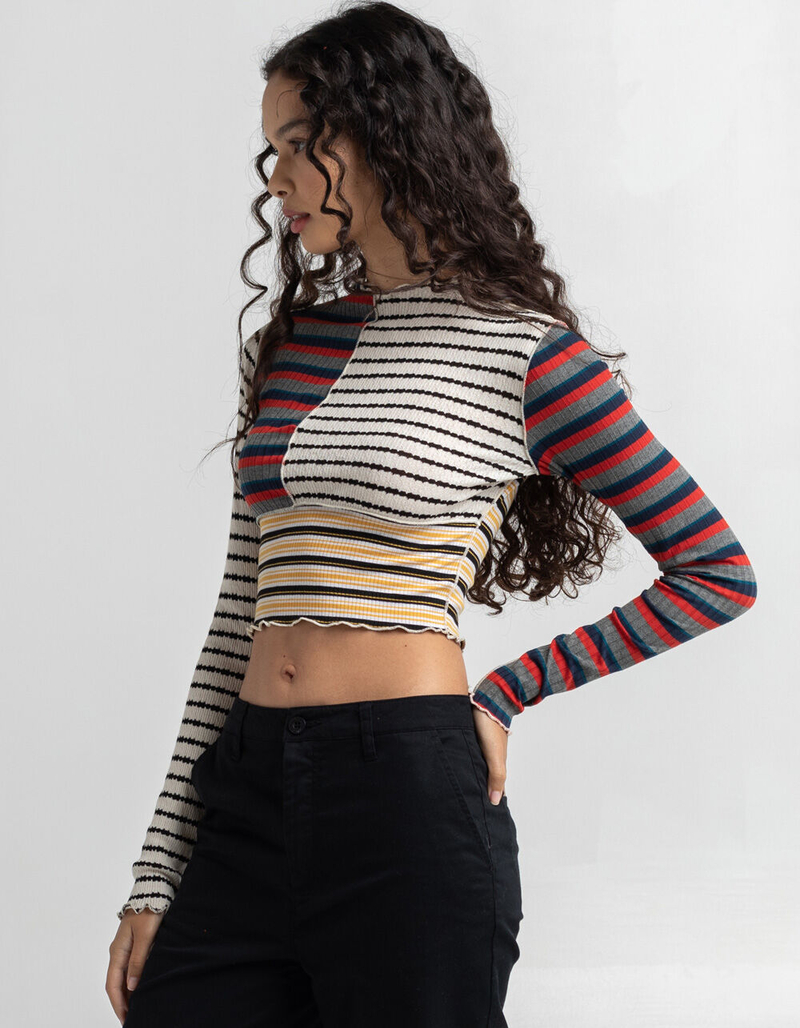 FULL TILT Womens Mixed Stripe Tee image number 1