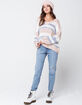 RSQ Fuzzy V Neck Stripe Womens Sweater image number 4