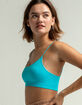 FULL TILT Seamless Skinny Strap Aqua Bralette image number 2