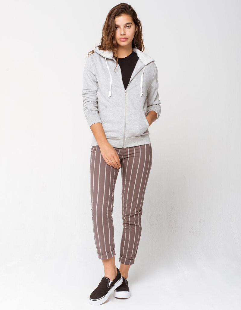 SKY AND SPARROW Zip Up Cozy Heather Gray Womens Hoodie image number 3