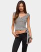 EDIKTED Dollie Striped Wide V-Neck Top image number 1