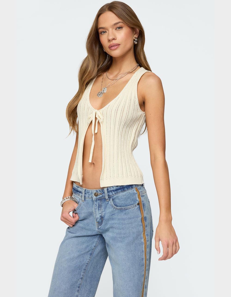 EDIKTED Verona Split Front Knit Top image number 2
