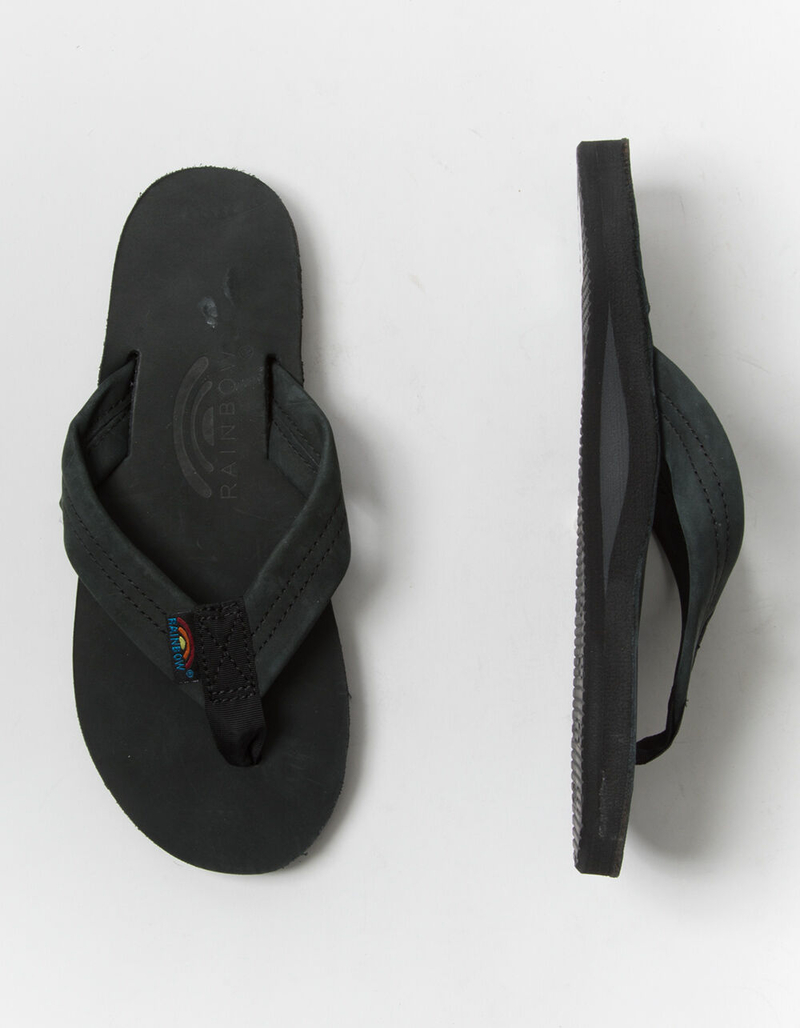 RAINBOW Leather Womens Black Sandals image number 4