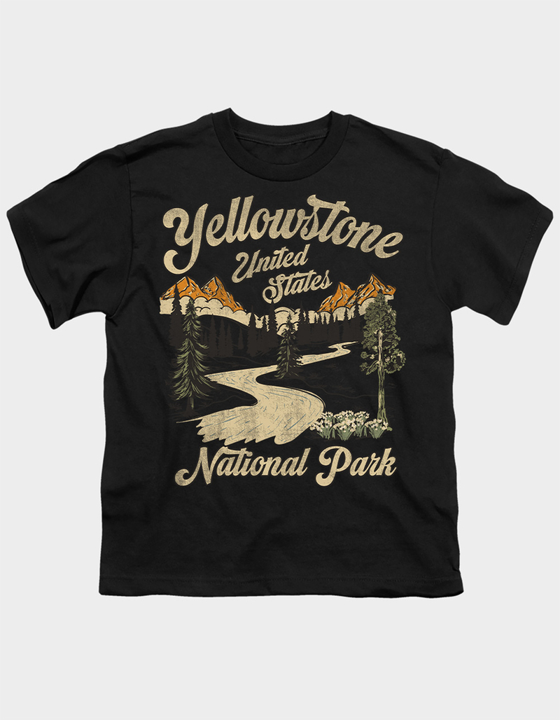 YELLOWSTONE National Park Vintage Girls Tee image number 0