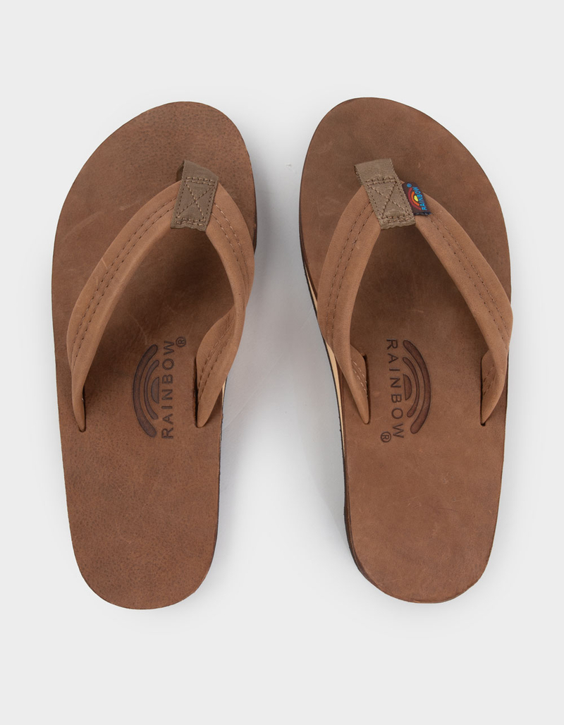 RAINBOW Single Layer Luxury Mens Leather Flip Flops image number 4