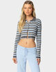 EDIKTED Giulia Stripey Ribbed Knit Top image number 1
