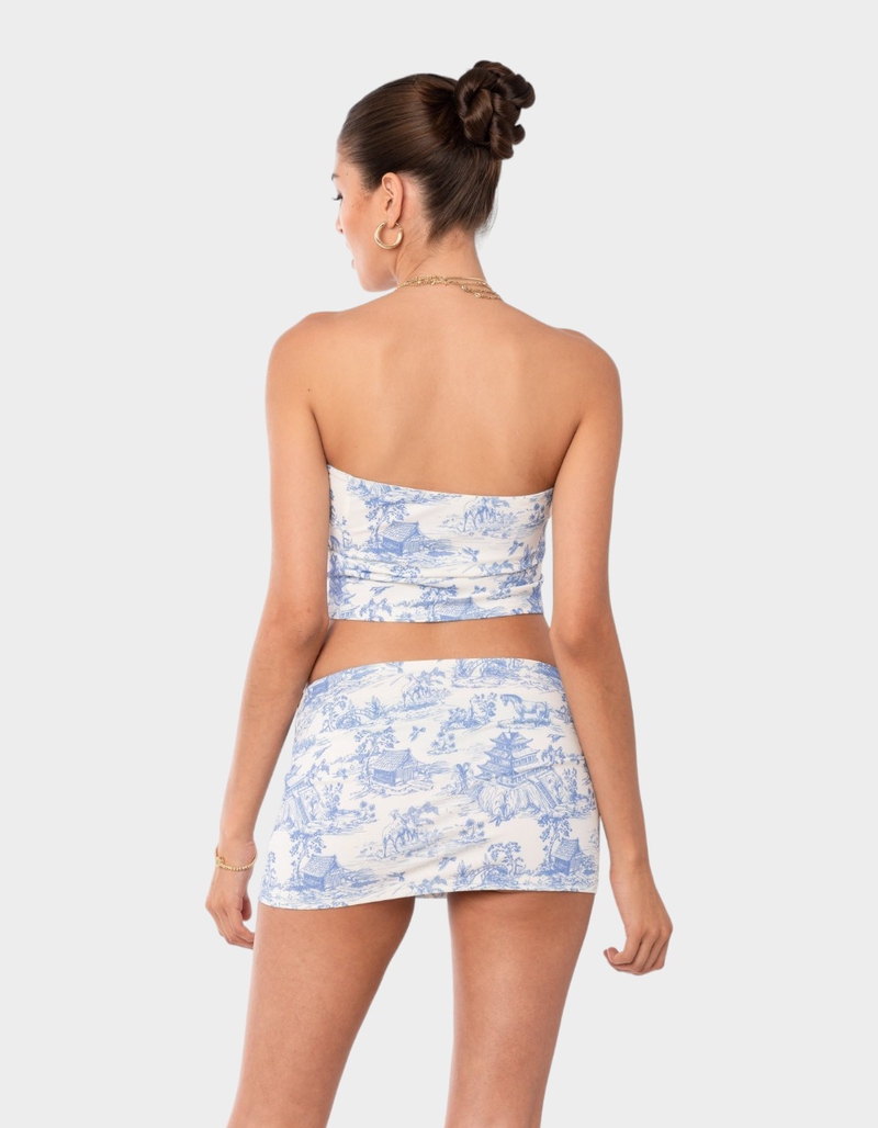 EDIKTED Delft Print Strapless Top image number 2