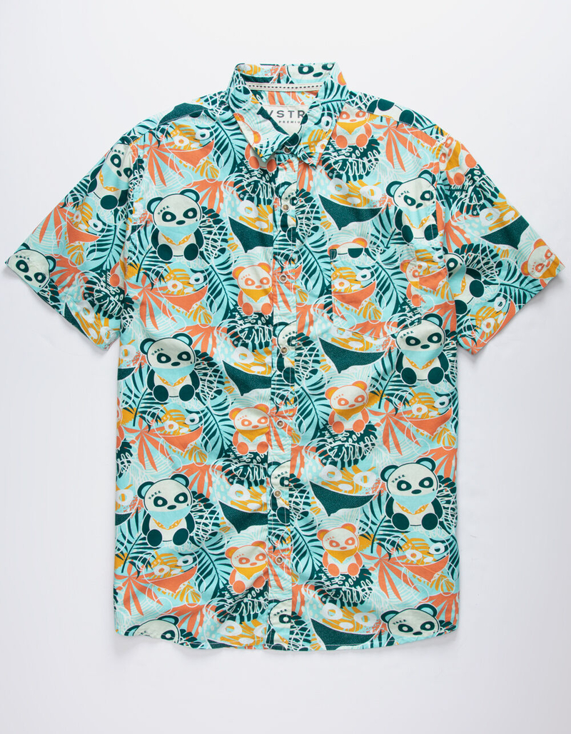 VSTR Jungle Panda Mens Button Up Shirt image number 0