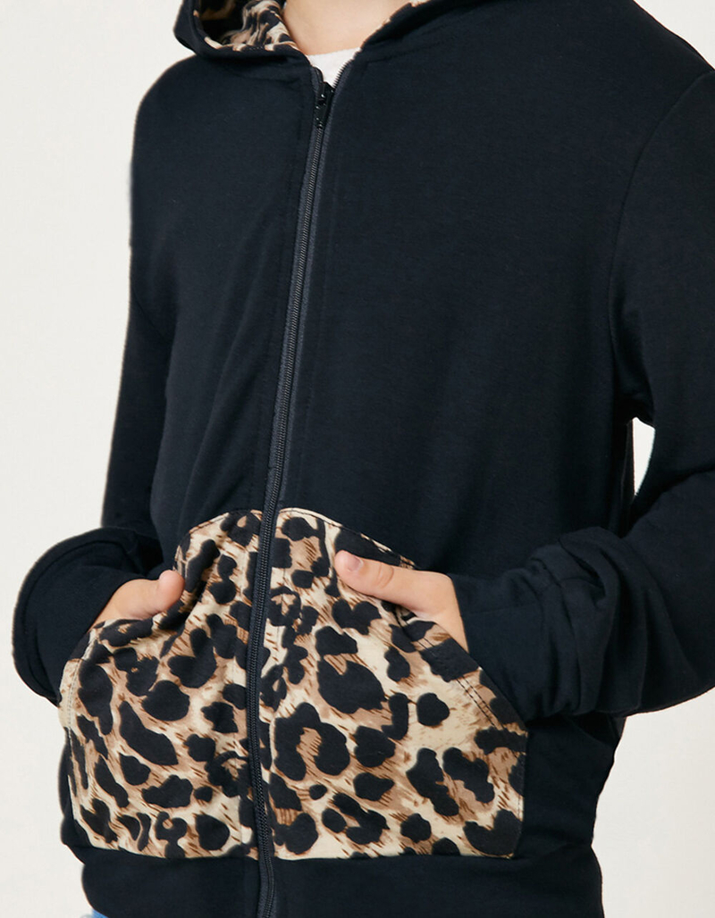 HAYDEN Leopard Girls Zip Hoodie image number 3