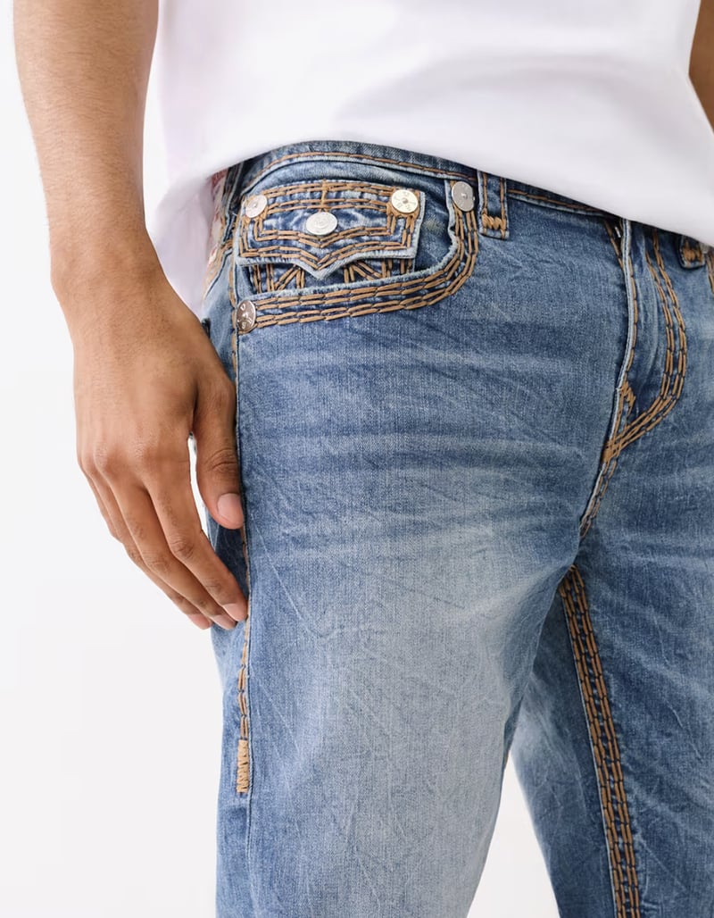 TRUE RELIGION Ricky Super QT Flap Mens Relaxed Straight Jeans 