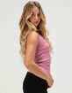HEART & HIPS Lace Trim Womens V-Neck Cami image number 3