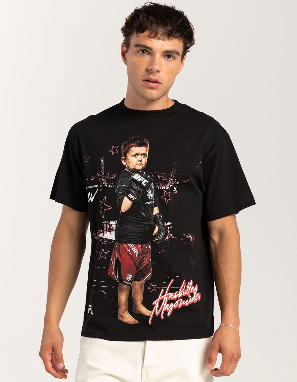 UFC ヘビ柄 ブラック Tシャツ mens-black-benoit-saint-denis-