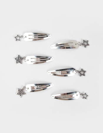 FULL TILT 6 Pack Dangle Star Charm Hair Clips Primary Image