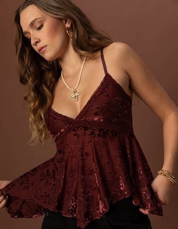 BDG Urban Outfitters Celia Devoré Womens Babydoll Top BDG Urban Outfitters Celia Devoré Womens Babydoll Top Primary Image
